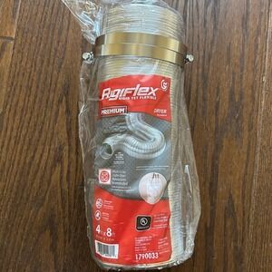 Rigiflex Semi-Rigid Silver Flexible Dryer Duct, 4-inch x 8-ft